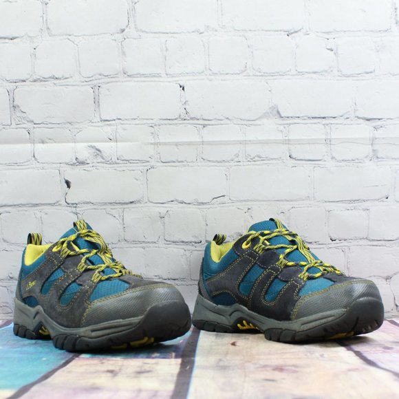 LL Bean Blue Suede Mesh Waterproof Trail Model Low Hikers Sneakers Size 6 - Picture 3 of 9